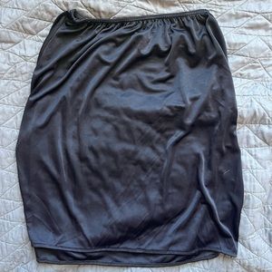 black mini slip skirt